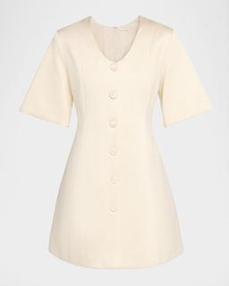Josephine Button-Front Mini Dress