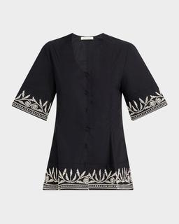 Merlina Embroidered Organic Cotton Top