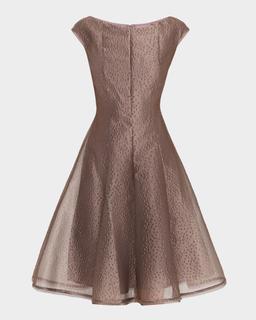 Rivet Organza Short-Sleeved Midi Dress