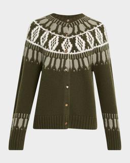 Aspen Fair Isle Cashmere Cardigan Sweater