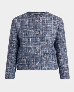 Single-Breasted Tweed Crop Jacket
