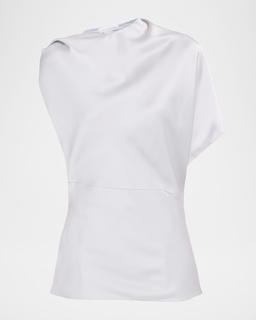 Asymmetric Drape Satin Top