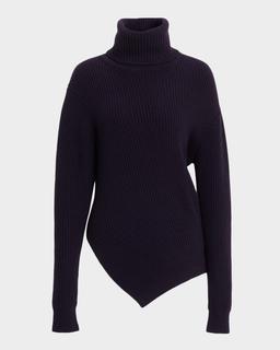 Turtleneck Bias Cashmere Sweater
