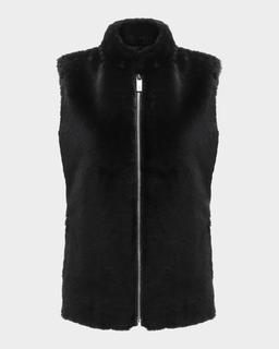 Select Lamb Shearling Zip Vest with Loro Piana Wool Back