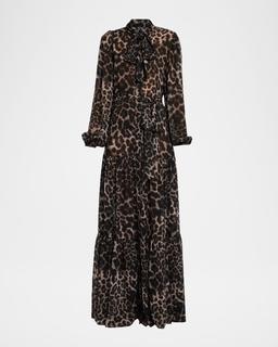 Baird Tiered Animal-Print Maxi Dress