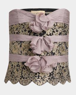 Strapless Lace Triple-Bow Top