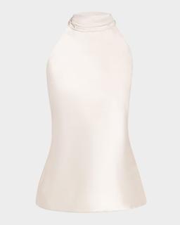 Chilton Stretch Silk Charmeuse Halter Top