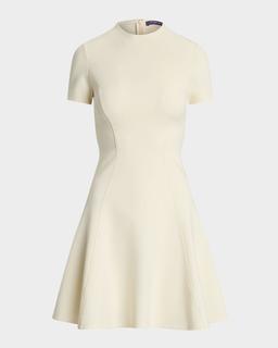 Structured Jersey Knit Flare Dress