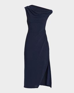 Benja Ribbed Asymmetric Midi Dress
