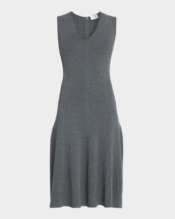Sleeveless Fit-&-Flare Knit Dress