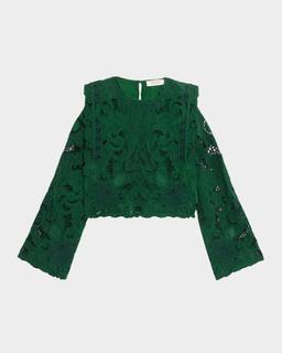 Ceci Embroidered Long-Sleeve Top
