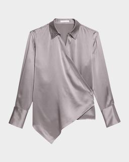 Relaxed Silk Wrap Shirt