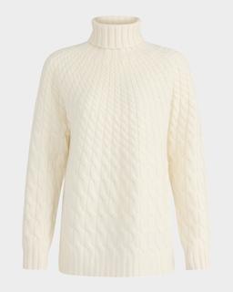 Augie Cable-Knit Turtleneck Sweater