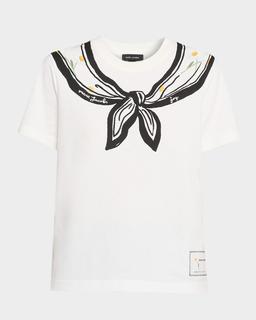 Trompe-L'oeil Short-Sleeve Scarf Tee