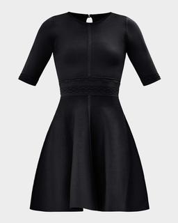 The Eden Knit Elbow-Sleeve Mini Dress