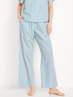 High-Waisted Poplin Pajama Pant
