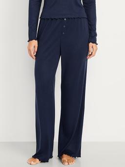 High-Waisted Cozy Rib Pajama Pants