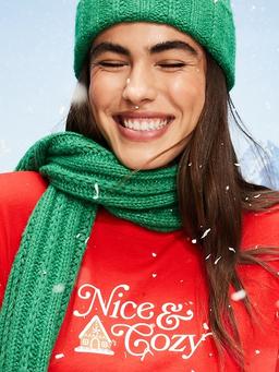 Holiday-Graphic Crew-Neck T-Shirt for Women