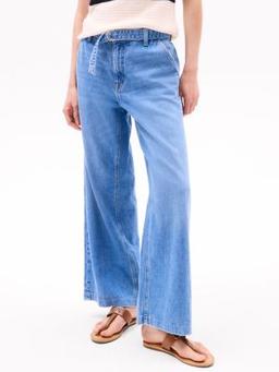 High-Rise Medium Wash Wide-Leg Jean