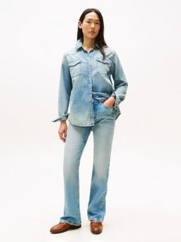 Faded Light Wash Mid-Rise Bootcut Jean