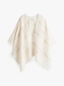 Stripe Cotton-Linen Blend Cape
