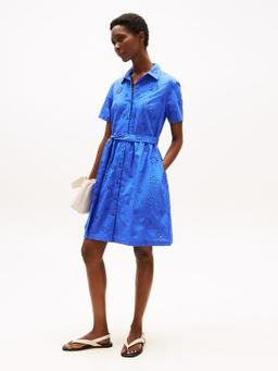 Embroidered Eyelet Shirtdress