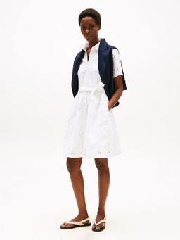 Embroidered Eyelet Shirtdress