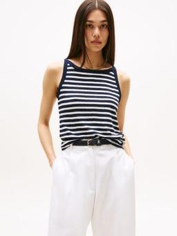 Linen Blend Stripe Tank Top
