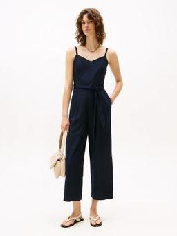 Strappy Linen-Blend Jumpsuit