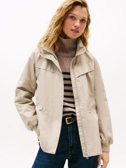 Funnel Neck Peplum Windbreaker