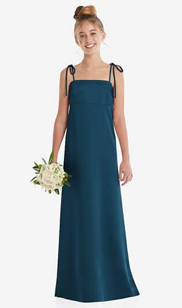 Tie Shoulder Empire Waist Junior Bridesmaid Dress