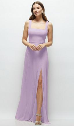 Square Neck Chiffon Maxi Dress with Circle Skirt