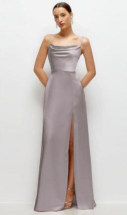 Cowl Neck Satin Maxi Dress with Adjustable Spaghetti Straps