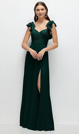 Dramatic Ruffle Edge Strap Chiffon Maxi Dress