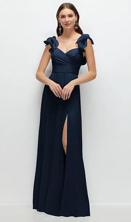 Dramatic Ruffle Edge Strap Chiffon Maxi Dress