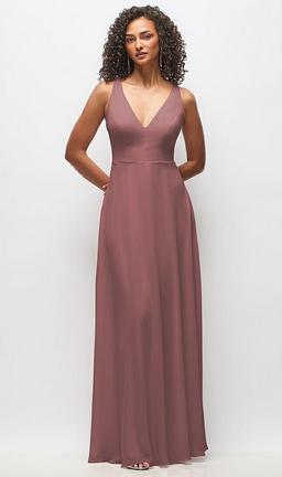 Deep V-Neck Chiffon Maxi Dress