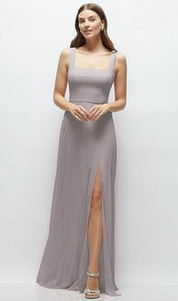 Square Neck Chiffon Maxi Dress with Circle Skirt
