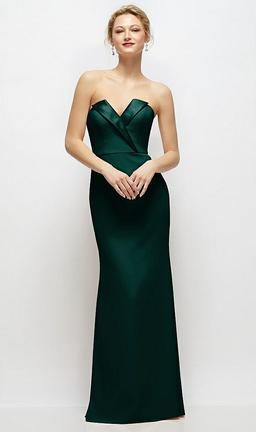 Strapless Crepe Tuxedo Gown with Satin Lapels and Buttons