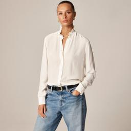 Jules ruffle-collar shirt in crepe de chine