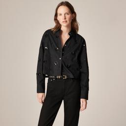 &Eacute;tienne cropped button-up shirt in chambray