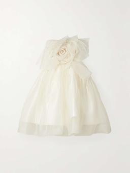 Lottie strapless appliquéd silk-organza mini dress