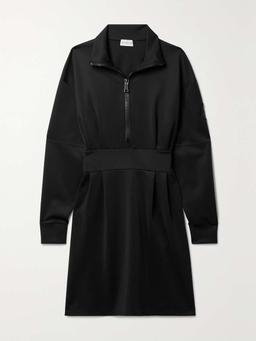 Pleated ponte mini dress