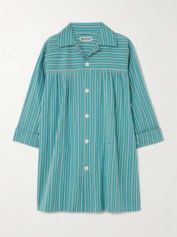 Shore Stripe Quincy cotton-blend poplin mini shirt dress
