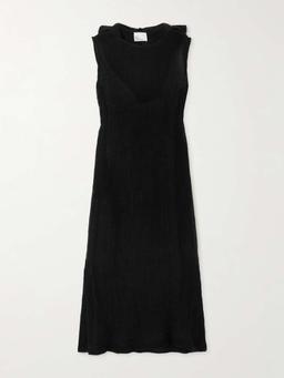 + NET SUSTAIN Column hooded linen-blend gauze maxi dress