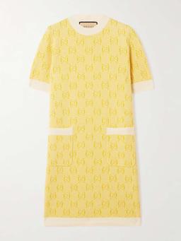 Wool-jacquard mini dress