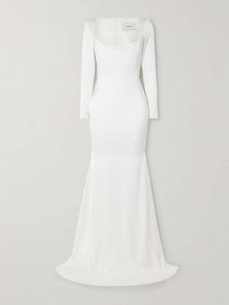 Satin-crepe gown