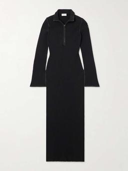 Ribbed-knit midi dress