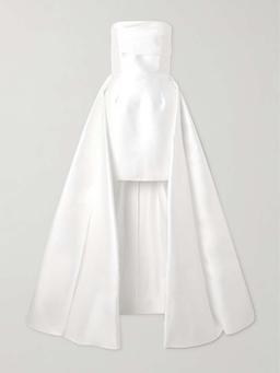 Trina strapless layered satin-twill gown
