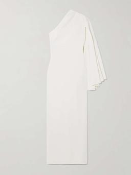 Elisa one-sleeve crepe gown