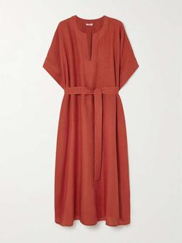 Bibi belted linen kaftan